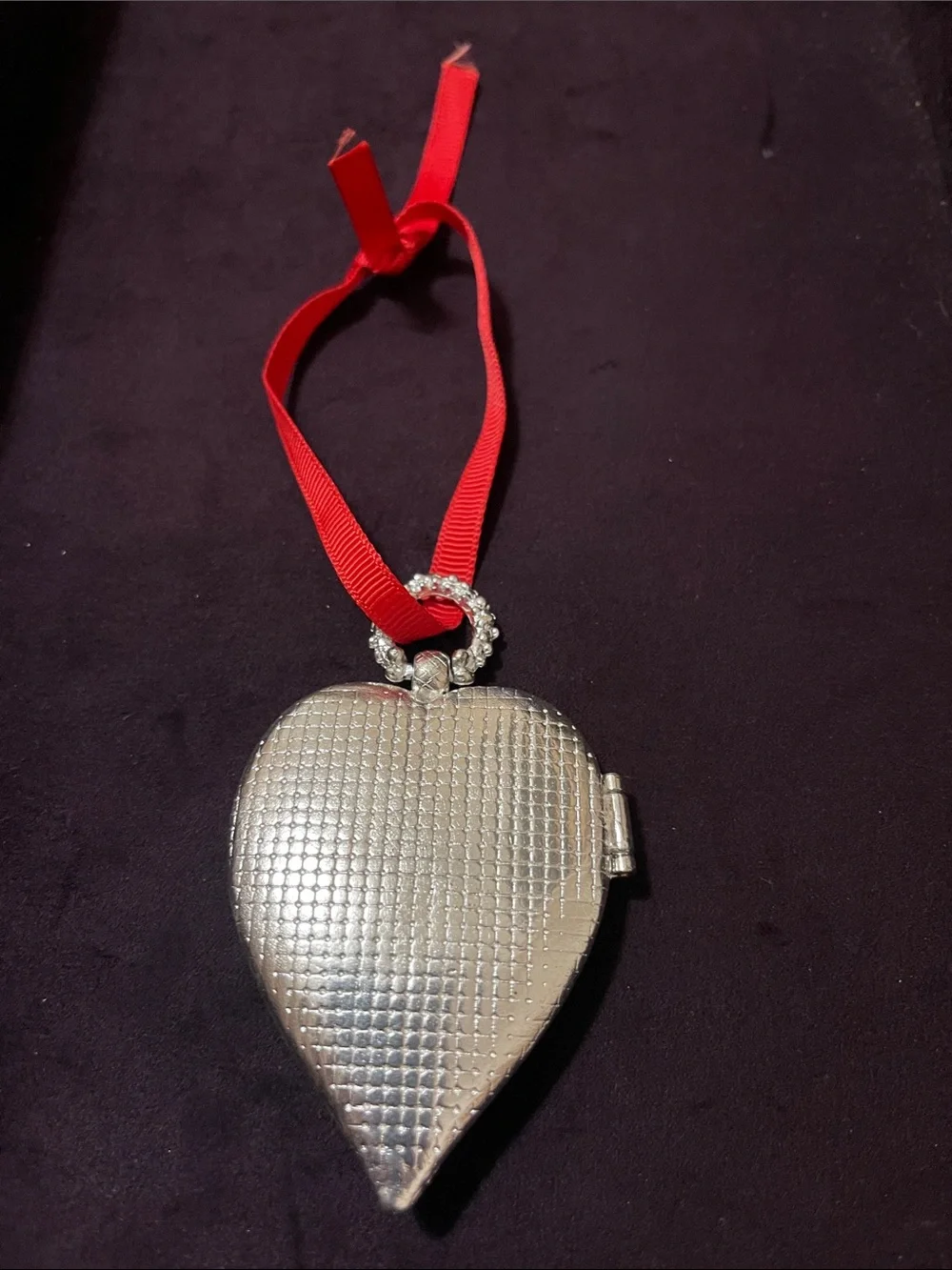 Pottery Barn silver locket ornament